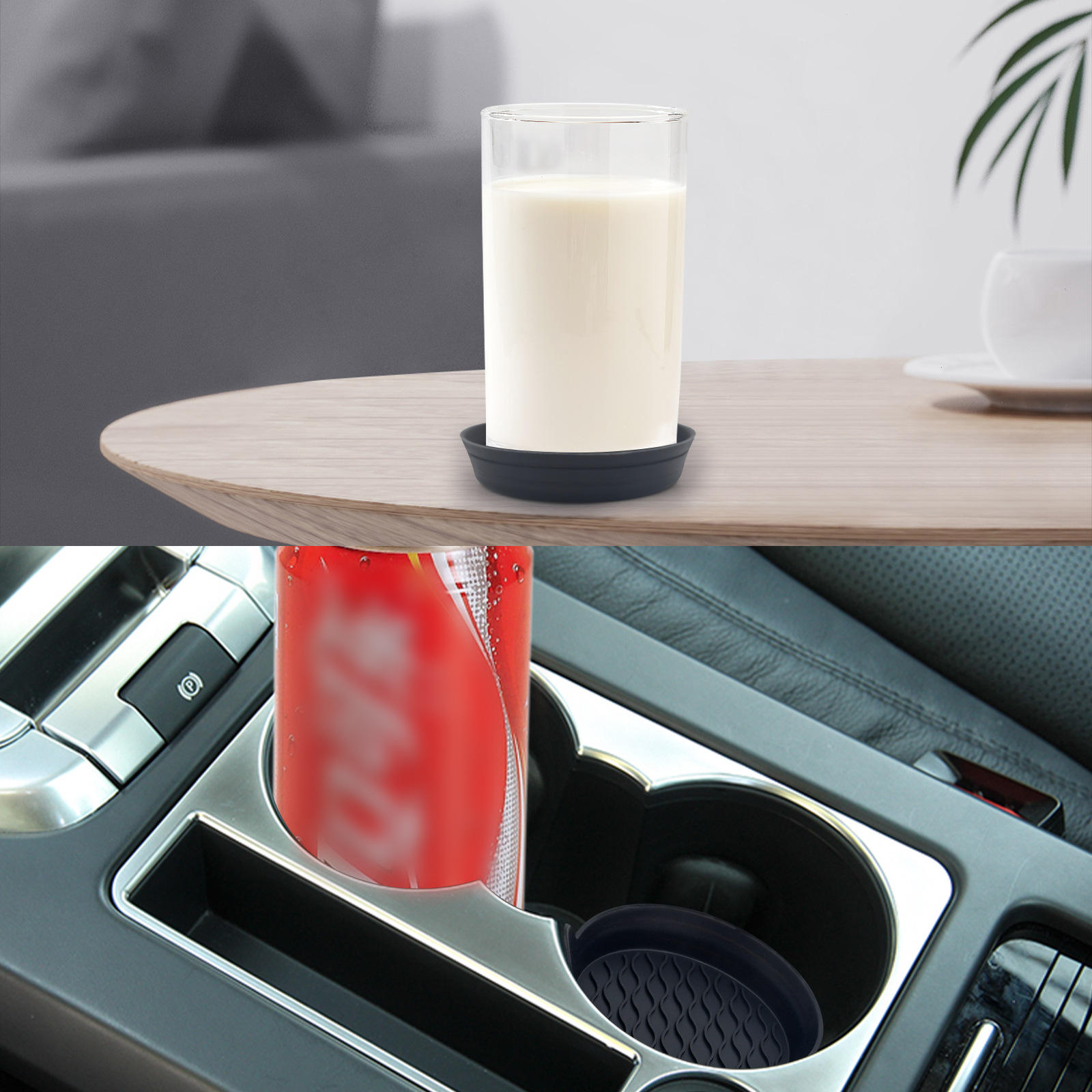 Universal NH119 Silicone Car Cup Holder Coaster with Candy Pattern - Automotive Interior Accessories
